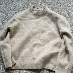 Zara Beige Crew Neck Sweater